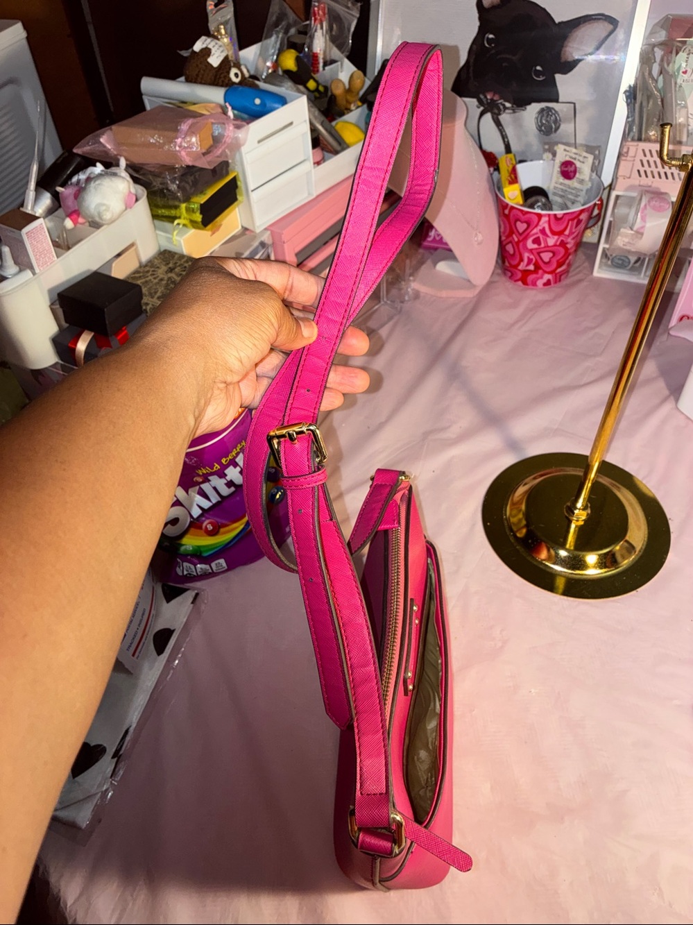 Kate Spade Hot Pink Crossbody with Gold Hardware - Picture 3 of 11